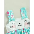 thumbnail image 5 of Newborn Infant Baby Girl Easter Outfit Sleeveless Bunny Romper Dress One Piece Bodysuit Jumpsuit Summer Clothes (Blue, 6-12 Months), 5 of 9