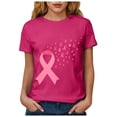thumbnail image 5 of Women Breast Cancer Print T Shirt Short Sleeve Women Short Sleeve Round Neck Tee Womens Basic T Shirts Tops, 5 of 8