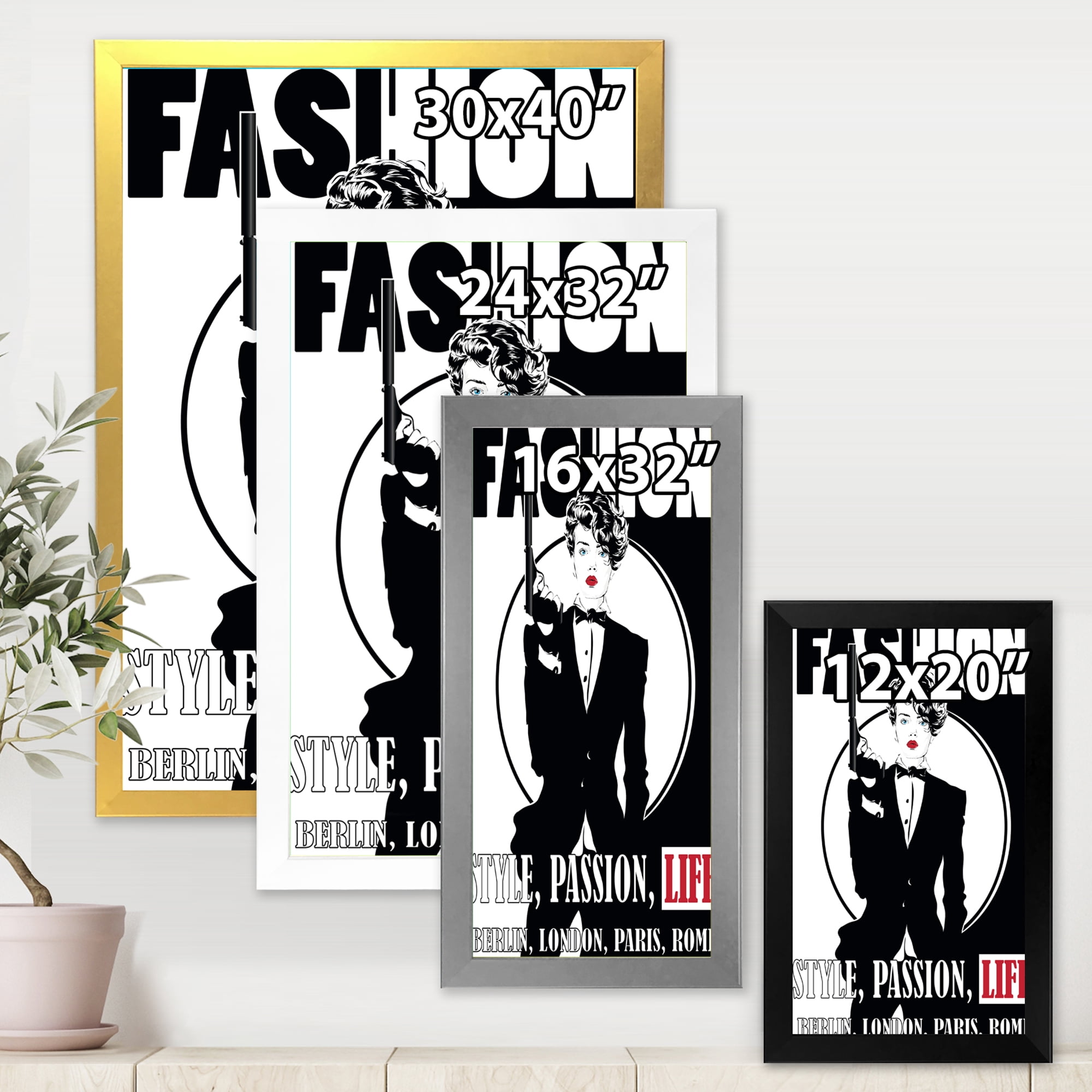 Designart 'Style Passion Life Fashion Woman II' Vintage Framed Art Print