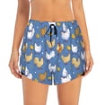 thumbnail image 4 of Lsque Chicken Family Printed Women's Running Shorts with Liner Pockets,Elastic Quick Dry Workout Athletic Gym Yoga Shorts,Womens High Waist Shorts-XX-Large, 4 of 9