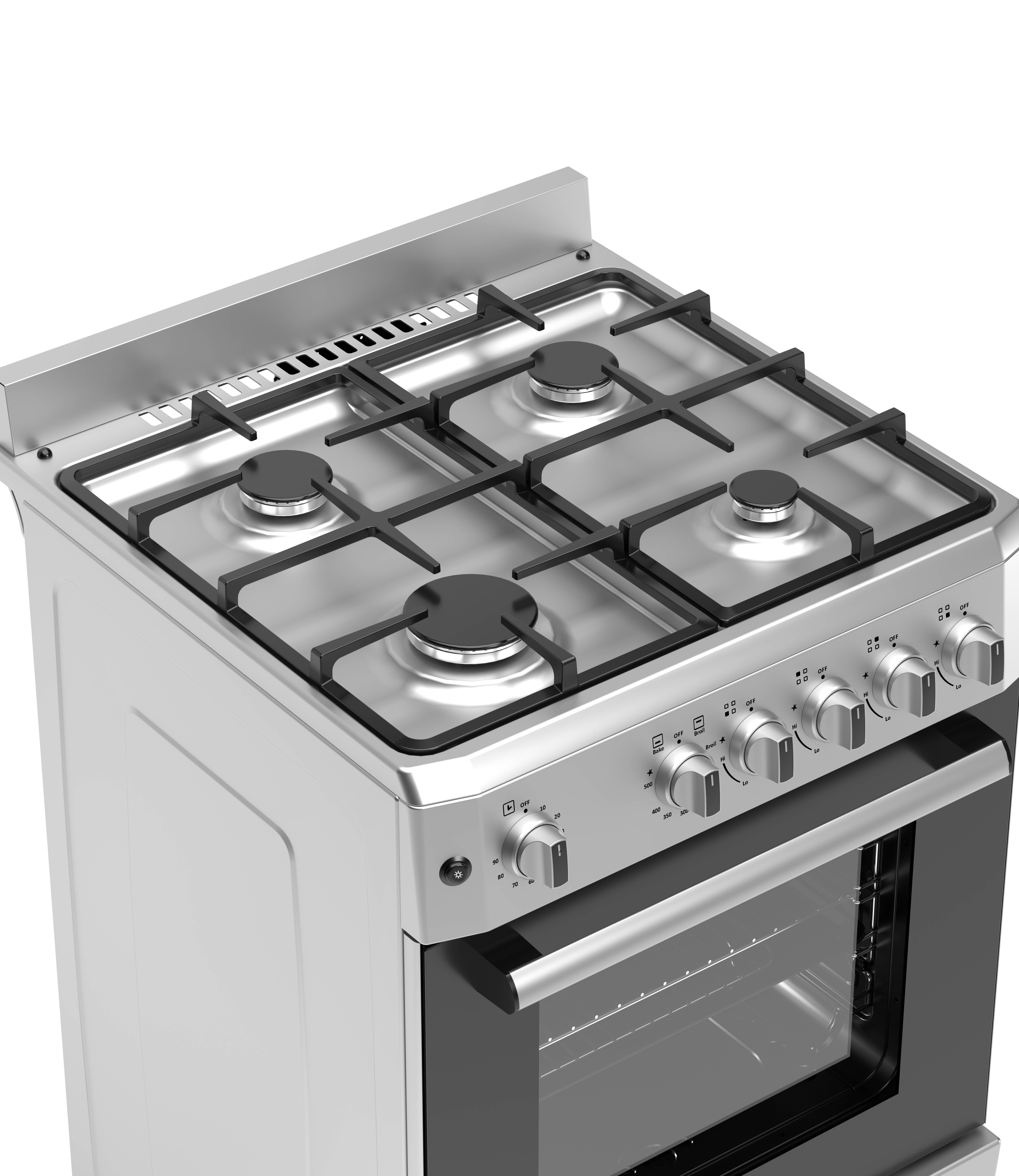 Premium Levella 24" Freestanding Gas Range with 4 Burners and 2.7 Cu. Ft. Oven Capacity in Stainless