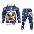 thumbnail image 5 of Men's Christmas Printed Festive With Lined Graphic Sweater Matching Pants Holiday Season Navy M, 5 of 8