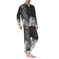 thumbnail image 2 of Picia Heroic Lion Encounter Pattern Men’s Long-Sleeve Sleepwear Set - Soft 2-Piece Loungewear with Pockets, Comfy PJs for Relaxing Nights-Small, 2 of 7