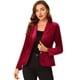thumbnail image 1 of Chaqueta de terciopelo de Oficina con Botón de Solapa Vintage Para Mujer Allegra K borgoña XS, 1 of 6