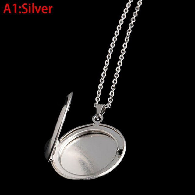 Collier Médaillon Photo en Acier Inoxydable 3 Couleurs Colliers Pendentifs Ouverts
