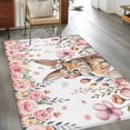 thumbnail image 2 of Easter Area Rugs 2.7'x5', Washable Small Throw Rugs for Kitchen Bedroom, Spring Cute Rabbit Eggs Botanical Flowers Rose Indoor Outdoor Rug Non-Slip Low Pile Carpet Runner Reversible Floor Mats, 2 of 8
