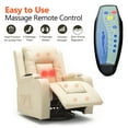 thumbnail image 4 of COMHOMA Swivel Rocker Recliner Chair, 35.8" Wide PU Leather Rocking Sofa with Heated Massage, Cream White, 4 of 8
