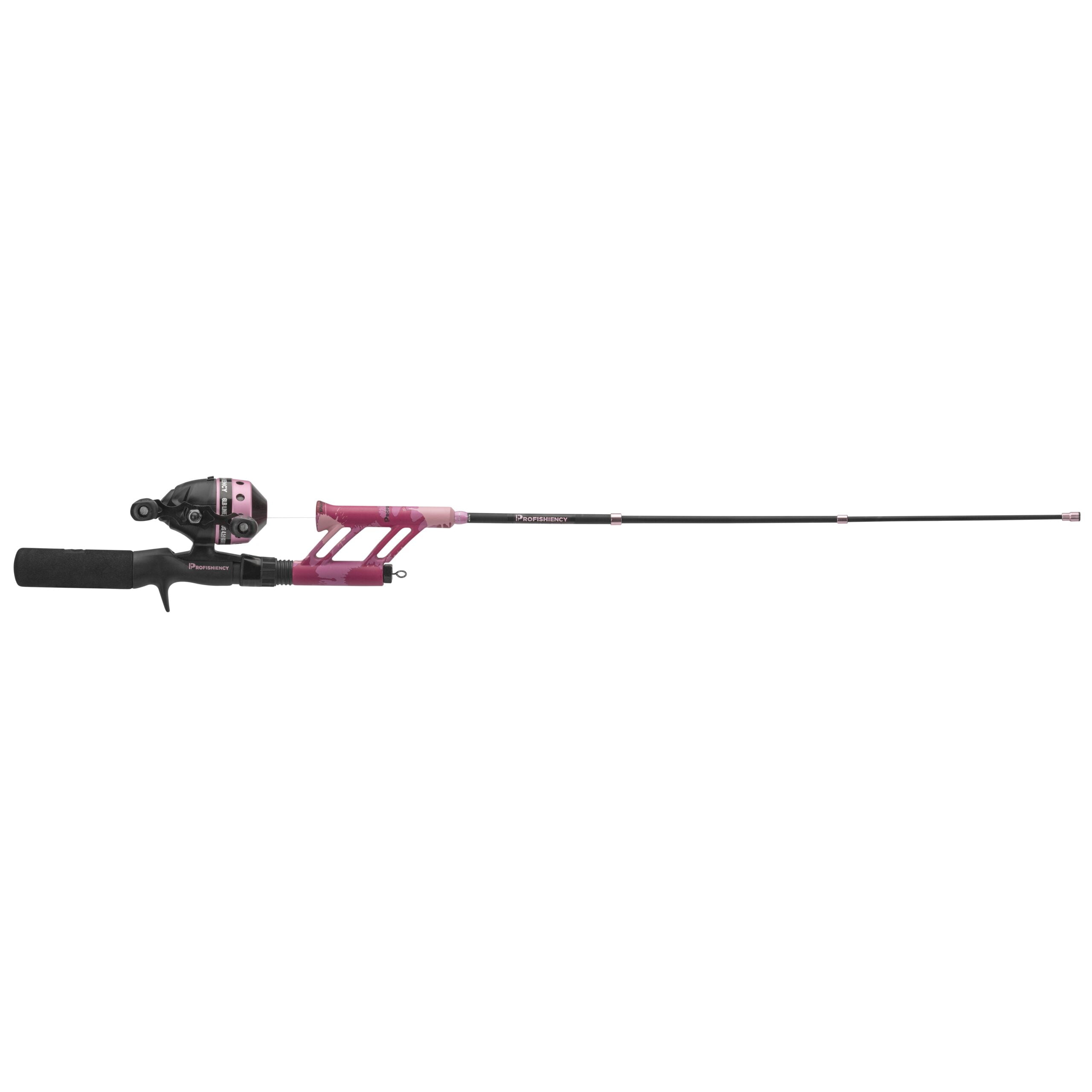 ProFISHiency Pink Splat Pocket Combo Fiberglass Telescopic Micro Spincast Fishing Rod