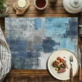 thumbnail image 4 of Navy Gray Graffiti Block Placemats Set of 6, Modern Abstract Texture Art Table Mats Washable Heat-Resistant Non-Slip Place Mats for Kitchen Dinner Table Indoor Outdoor Decor,13x19 Inch, 4 of 9