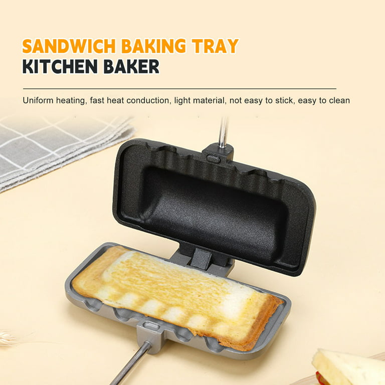 Double-sided Breakfast Sandwich Maker, Nonstick Baking Fry Pan for Kitchen