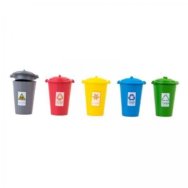 5x 5xSmall Mini Bote de Basura Mini Bordillo de Basura Del Vehículo Cubo de Basura Soporte para Bolígrafo , 1:100 5 piezas