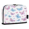 thumbnail image 2 of Pencil Bag with Magnetic Foldable Base Large Capacity Stand-Up Pencil Case Durable Nylon Pen Pouch Pink and Blue Butterflies, 2 of 7