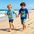 thumbnail image 2 of Lanbubble Toddler Boys T-Shirts, 2-Pack Dinosaur Graphic Short Sleeve Cotton Tees, Sizes 2T-6T, 2 of 8