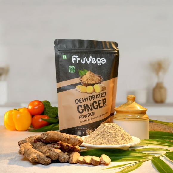 FRUVEGA Dehydrated Ginger Powder 250g | Natural Spice Powder for Cooking & Health | 250g = 2.5 KG GINGER
