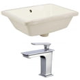thumbnail image 1 of 18.25-in. W Rectangle Bathroom Undermount Sink Set In Biscuit - Chrome Hardware AI-22823, 1 of 1