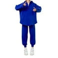 thumbnail image 1 of Gibobby Conjunto de Pantalones para Mujer Traje casual de dos piezas con capucha y cremallera a la moda para mujer de otoño e invierno(Azul,CH), 1 of 5