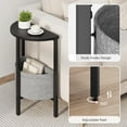 thumbnail image 5 of Small Round Side Table Set of 2, Half Moon Accent Tables with Storage Baskets, Modern Nightstand for Living Room Bedroom, Black, 5 of 8