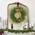 thumbnail image 3 of Guvpev 24" Artificial Cypress Christmas Wreaths - Real Touch Winter Cedar Wreath for Front Door, Large Christmas Pine Wreaths with Bow & Bell for Wall, Windows, Indoor Outdoor Christmas Decorations, 3 of 7