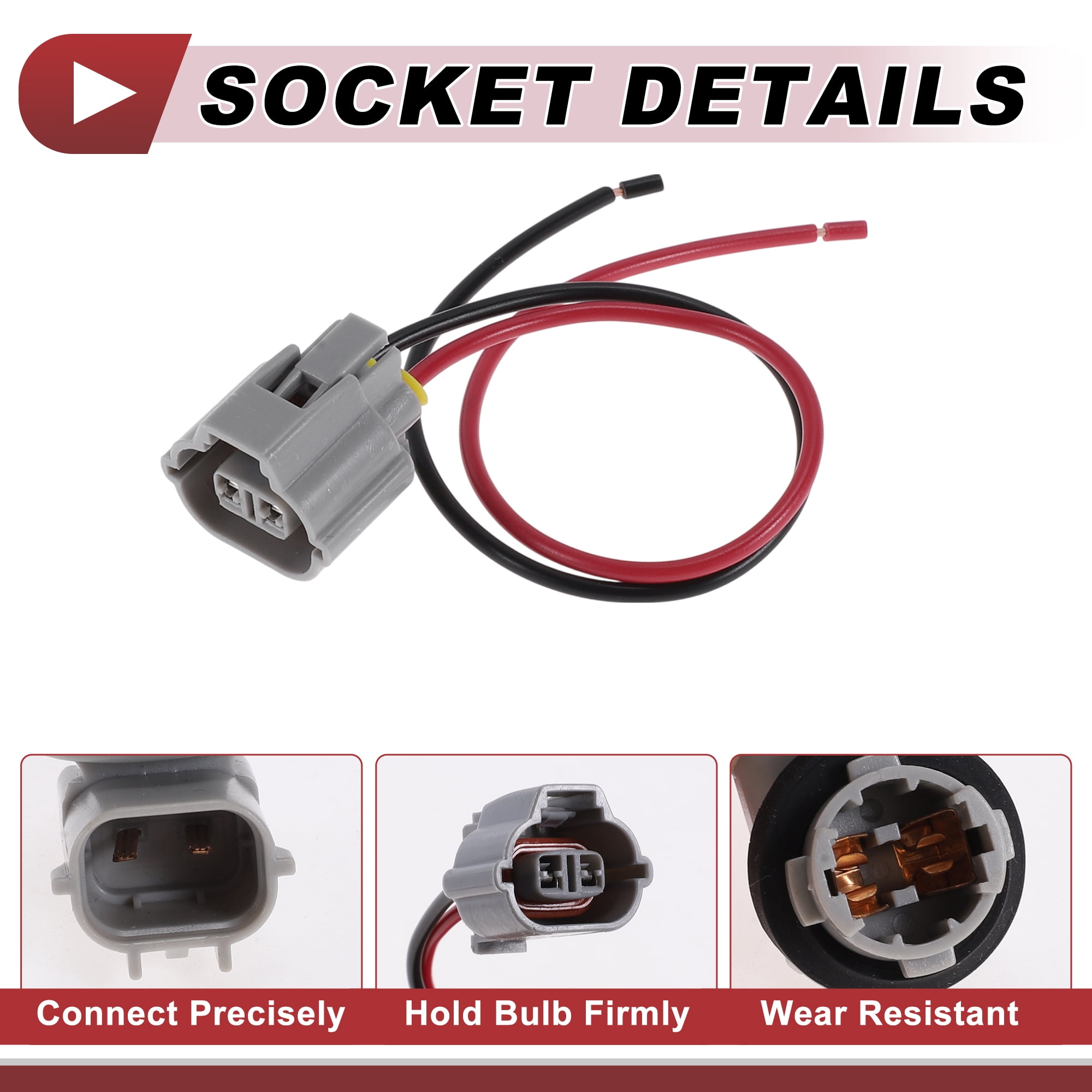Unique Bargains License Plate Light Socket Wiring for Toyota Corolla 1998-2002 2019-2024