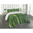 thumbnail image 2 of Ambesonne Asian Themed Quilted Coverlet 3 Pcs, Green Wild Exotics, Queen Size, Green, 2 of 4