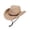 Beige, variant on Gustave Straw Cowboy Hat for Women Men Western Cowgirl Sun Hat Wide Brim Summer Beach Hat with Windproof Chin Strap - Coffee
