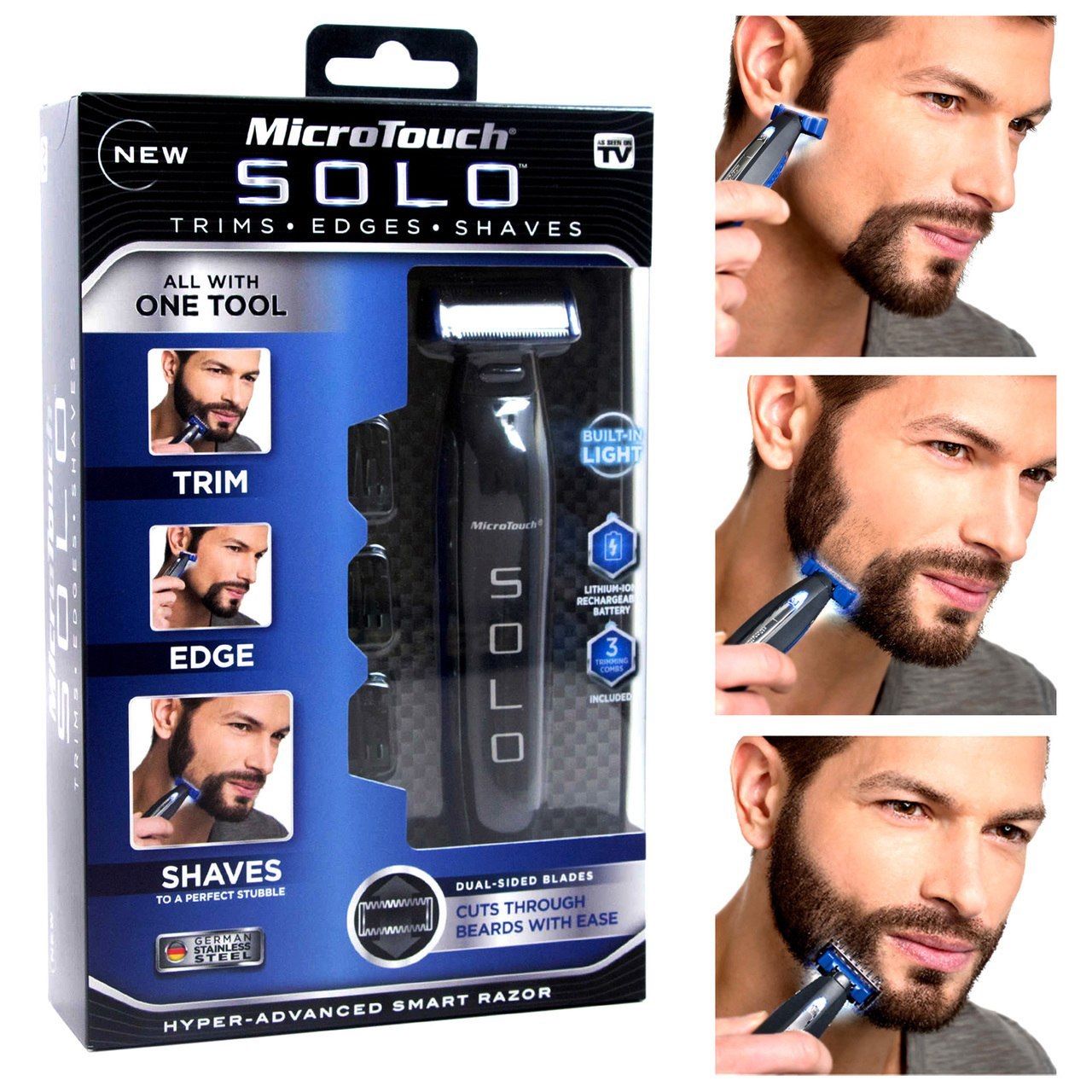 Microtouch Solo Beard Trimmer - Beard Trimmer Trims, Edges, and Shaves All In One! - image 3 of 7
