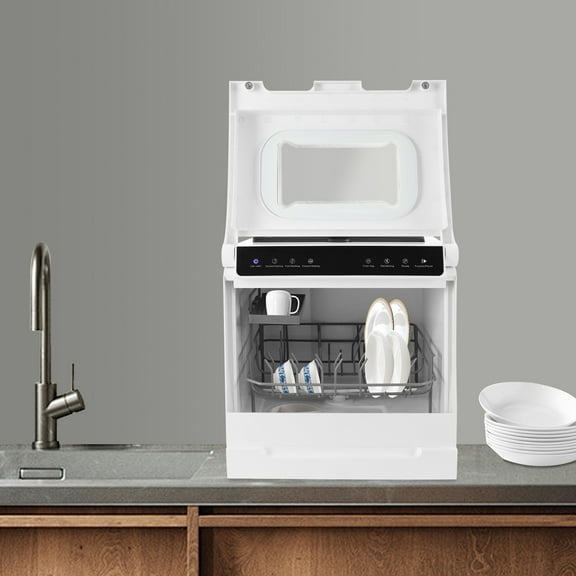User-Friendly Dishwasher, Touchscreen Control with Visual Window, Top-Load Design with Sunken Handle, Easy for Elderly Users