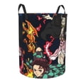 thumbnail image 2 of Demon Slayer Laundry Basket Circular Laundry Hamper Dirty Clothes Storage Bucket Toy Organizer With Handles For Bedroom Bathroom College Dorm Small, 2 of 8