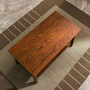 Leick Home 10055-RS Mission Coffee Table for Living Room, Two Drawers and Shelf, Made with Solid Wood, Russet Finish