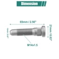 thumbnail image 3 of 6uds M14x1.5 Espárragos de Rueda Unique Bargains Plataado 610-428, 3 of 7