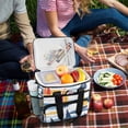 thumbnail image 5 of FORMRS Insulated Cooler Bag 24 Cans Capacity Soft Leakproof Lunch Box with Side Pockets, Orange Hand Drawn Sailboats, 5 of 7