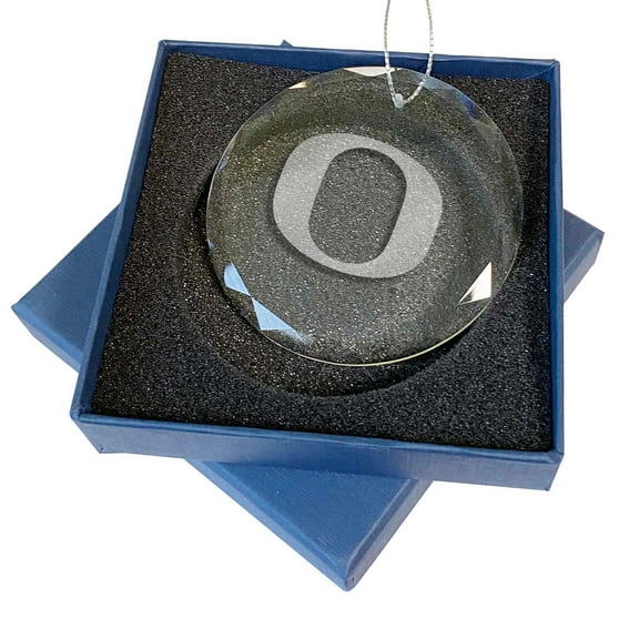 Oregon Ducks 3.25'' Laser Engraved Glass Ornament
