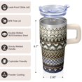 thumbnail image 3 of 20oz Stainless Steel Boho Tumbler with Lids & Straw, Bohemian Insulated Travel Coffee Mug, Double Wall Vacuum Cup, Leakproof Design, 3 of 5