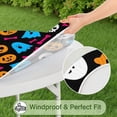 thumbnail image 5 of Happy Halloween Round Table Cloth with Elastic Edge Waterproof Spillproof Horror Pumpkin Ghost Tablecolths Table Cloths for Halloween Background Indoor and Outdoor Birthday (52in), 5 of 7