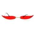thumbnail image 1 of Mico Cut Out Narrow Blade Cat Eye Rimless Color Sunglasses Gold Red, 1 of 4