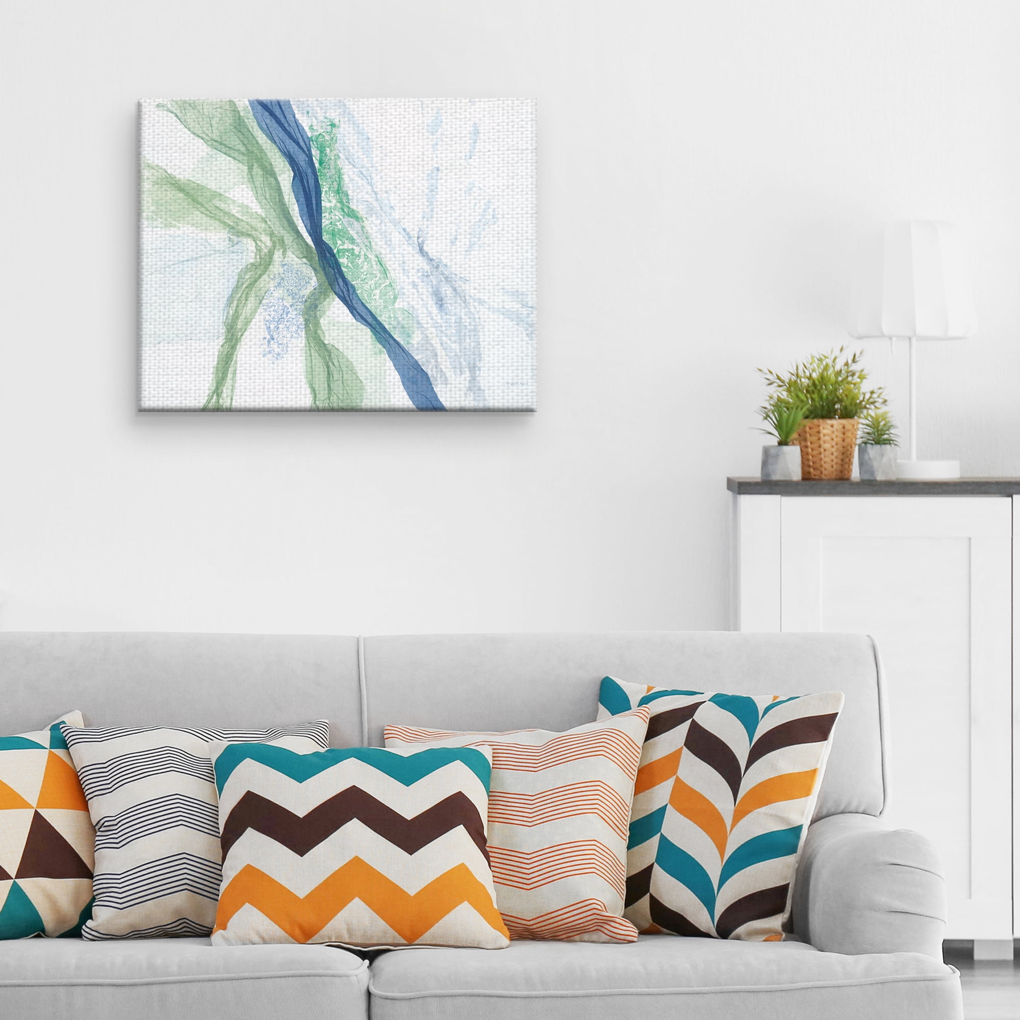 Fine Art Canvas Beach Glass Blue & Green Abstract by Jan Sullivan Fowler Canvas Art Print