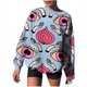 thumbnail image 1 of Blusa de manga larga con estampado de cuello redondo de gran tamaño para mujer Pompotops  gfhjh2588, 1 of 4