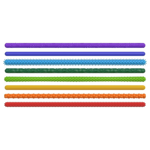 8 Pack Textured Silicone Sensory Sticks, Soft Flexible Design, Stress Relief Fidget Toys For Teens S With Anxiety Adhd Support