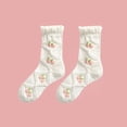 thumbnail image 2 of OOOUM Women Embroidery Mid Calf Socks Crochet Ruffle Crew Socks Fashion Sweet Ankle Socks Green, 2 of 4