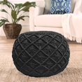 thumbnail image 4 of Hand-Knotted Macrame Pouf Ottoman 20 Inch Round, 4 of 7
