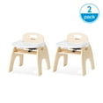 thumbnail image 1 of Foundations Easy Serve 11" Low Wood Feeding Chairs with Dishwasher Safe Tray, Stackable Toddler Chairs, 2 Pack, 1 of 6