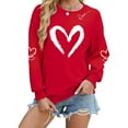 thumbnail image 6 of Posijego Women's Heart Graphic Sweatshirts Valentines Day Clothes Long Sleeve Crewneck Loose Basic Spring Tops, 6 of 7