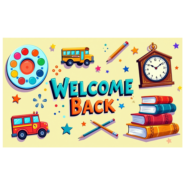 Back to School Classroom Banner Welcome Decoration Backdrop for School Supplies Classroom Teaching Space Party Props Background