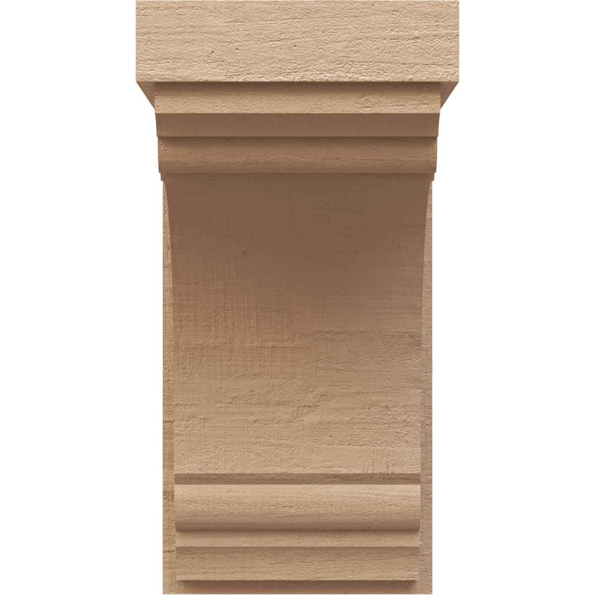 9"W x 9"D x 18"H Wide Warren Rough Cedar Woodgrain TimberThane Corbel, Primed Tan
