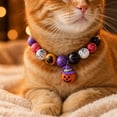 thumbnail image 3 of Halloween Pet Collars, Halloween Cat Collar, Collar for Small Dogs, Collar for Cats, 12 Inch L Length, Random Mixed Multi-Colored Halloween Bead Design for Small Puppies and, 3 of 4