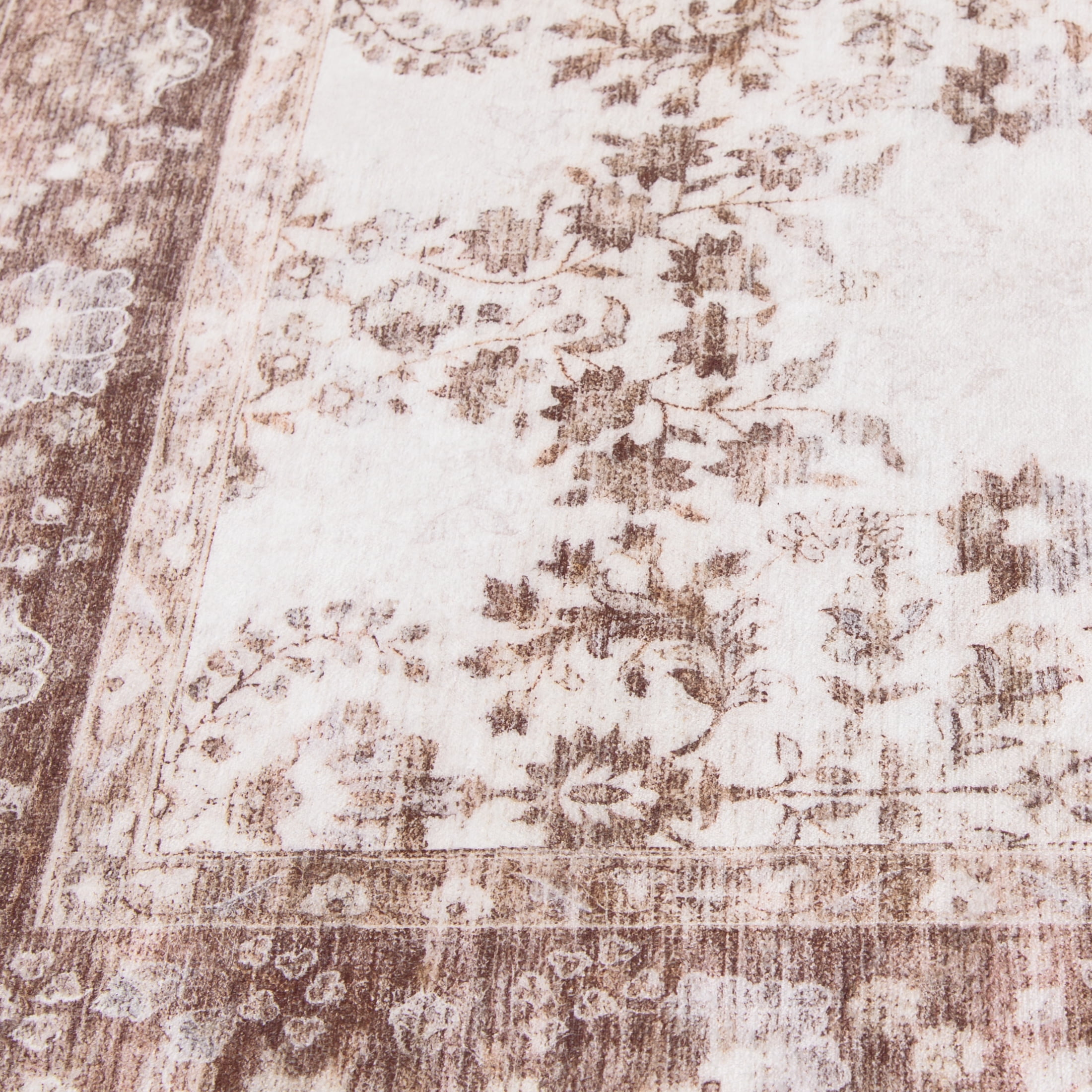 Home Décor Collection Washable Brown Trellis Faux Fur Indoor Runner Rug, 20"x60"