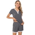 thumbnail image 5 of Purcoar Womens Pajama Sets 2 Piece Short Sleeve Pajamas Loungewear Sleepwear V Neck Tops with Shorts, 5 of 6