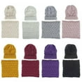 thumbnail image 6 of Babibeauty Womens Pom Beanie Hat Scarf Set Girls Cute Winter Ski Hat Slouchy Knit Skull Cap with Fleece Lined, 6 of 7