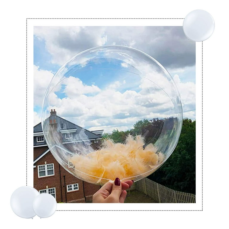 20pcs Transparent Bubble Bobo Balloons Clear Balloons for Stuffing Party Supplies Indoor Outdoor Decorations for Outdoor Birthday Decoration 18in