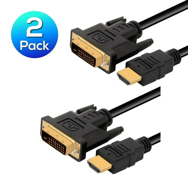 Insten 2x 6ft Hdmi To Dvi Male Cable For Ps3 Pc Lcd Monitor New Walmart Com Walmart Com